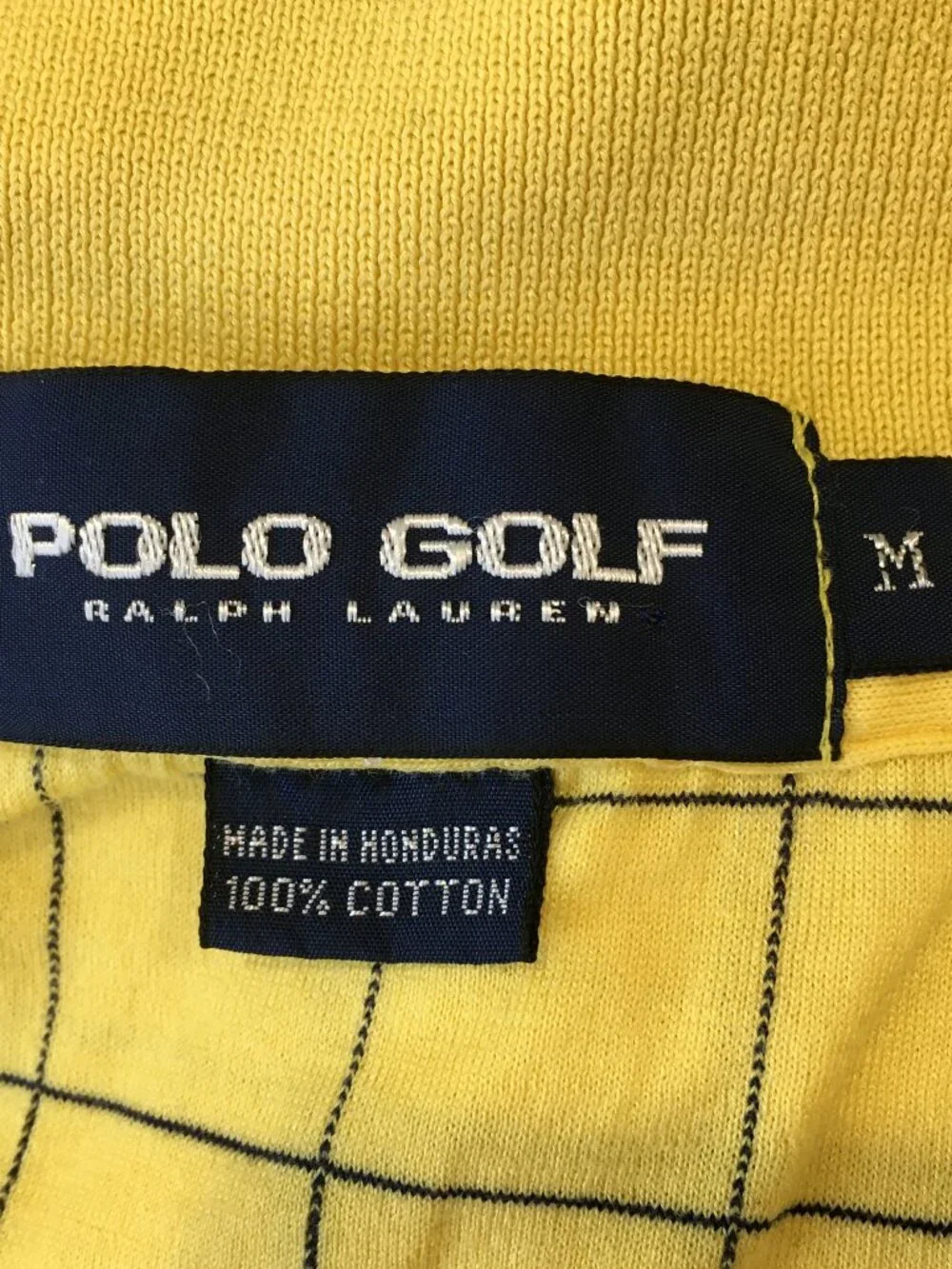 RALPH LAUREN Golf Yellow Blue Grid Checks Short Sleeve Polo Shirt